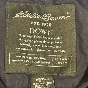 Eddie Bauer Black and Cream Quilted Jacket